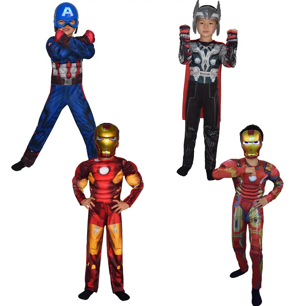 Halloween Cos Costume Kidsren's Captain America Iron Man Optimus Prime Hulk Clothes Performance Suit Wangnuo