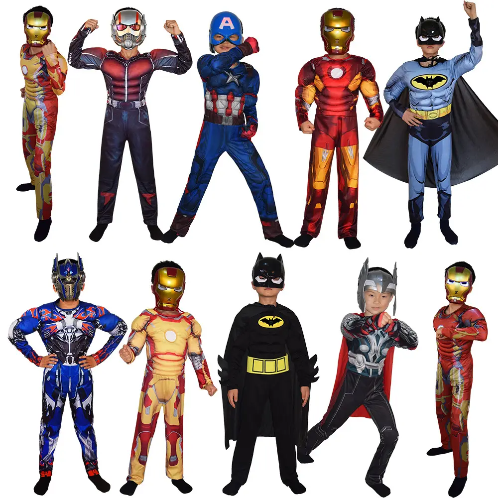 Halloween Cos Costume Kidsren's Captain America Iron Man Optimus Prime Hulk Clothes Performance Suit Wangnuo
