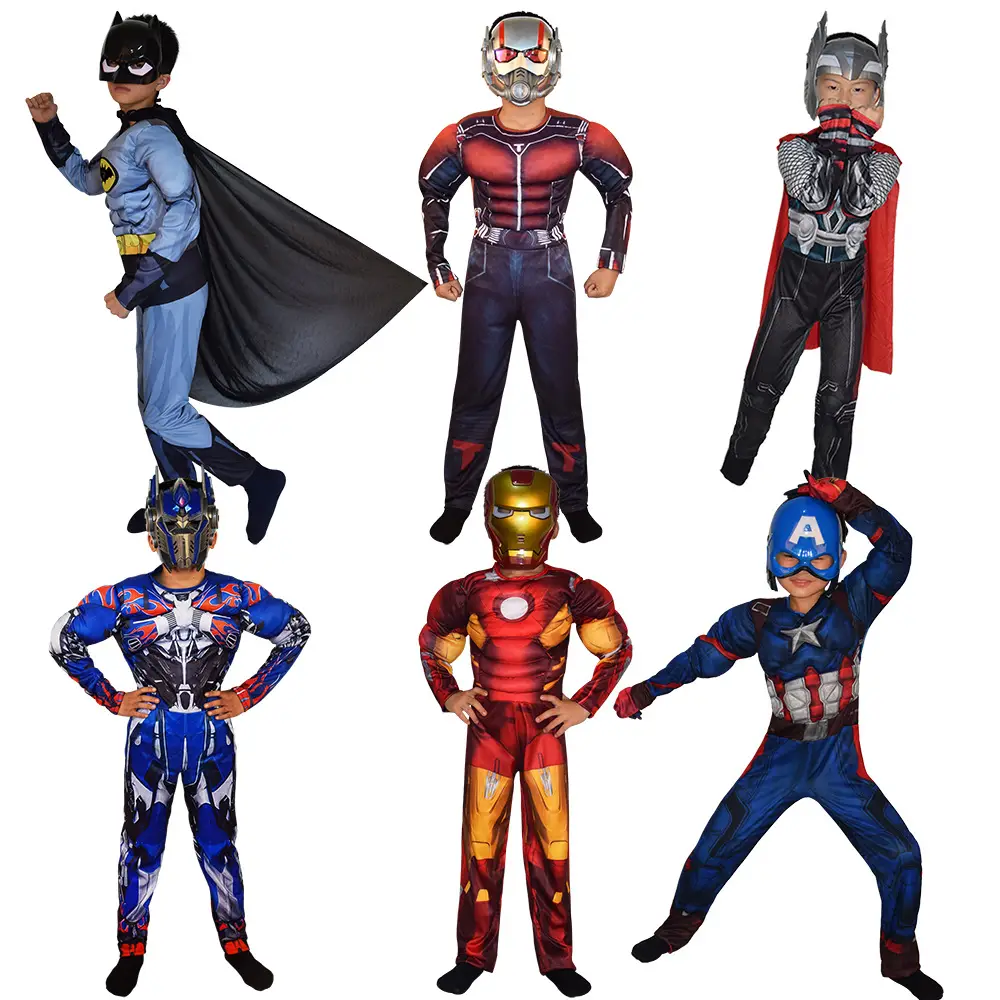 Halloween Cos Costume Kidsren's Captain America Iron Man Optimus Prime Hulk Clothes Performance Suit Wangnuo