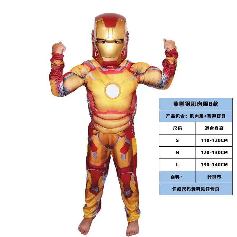 Halloween Cos Costume Kidsren's Captain America Iron Man Optimus Prime Hulk Clothes Performance Suit Wangnuo