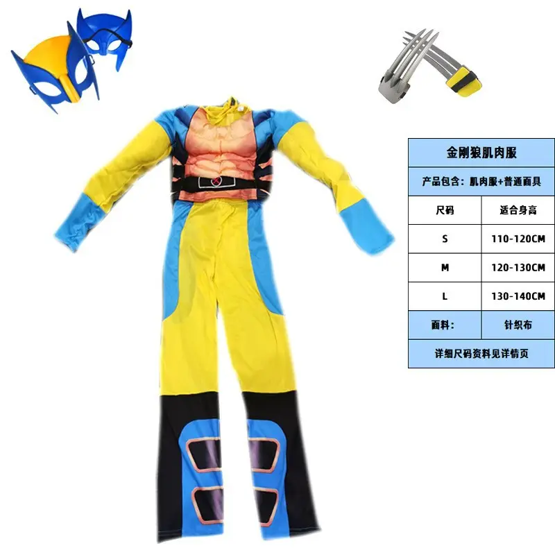 Halloween Cos Costume Kidsren's Captain America Iron Man Optimus Prime Hulk Clothes Performance Suit Wangnuo