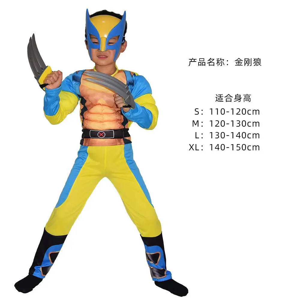 Halloween Cos Costume Kidsren's Captain America Iron Man Optimus Prime Hulk Clothes Performance Suit Wangnuo