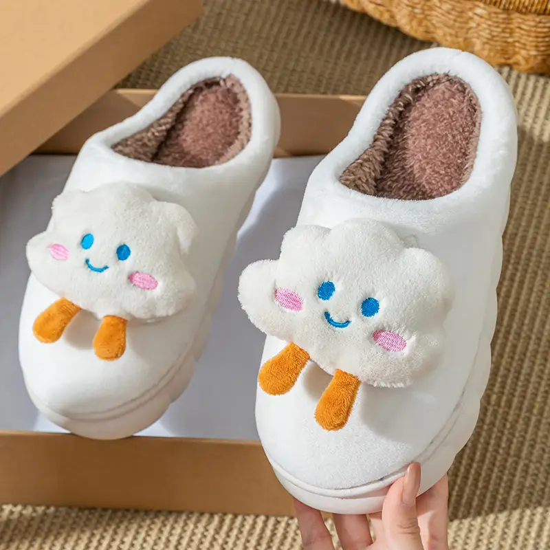 Cute Cartoon Kuromi Cotton Slippers for Women Autumn and Winter Indoor Home Non-Slip Warmth Non-Shedding Stuffed Slippers - Image 4