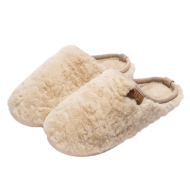 New Simple Cotton Slippers for Women, Winter Plush Warm Couple Slippers, Soft-Soled Non-Slip Indoor Floor Slippers Wholesale - Image 7