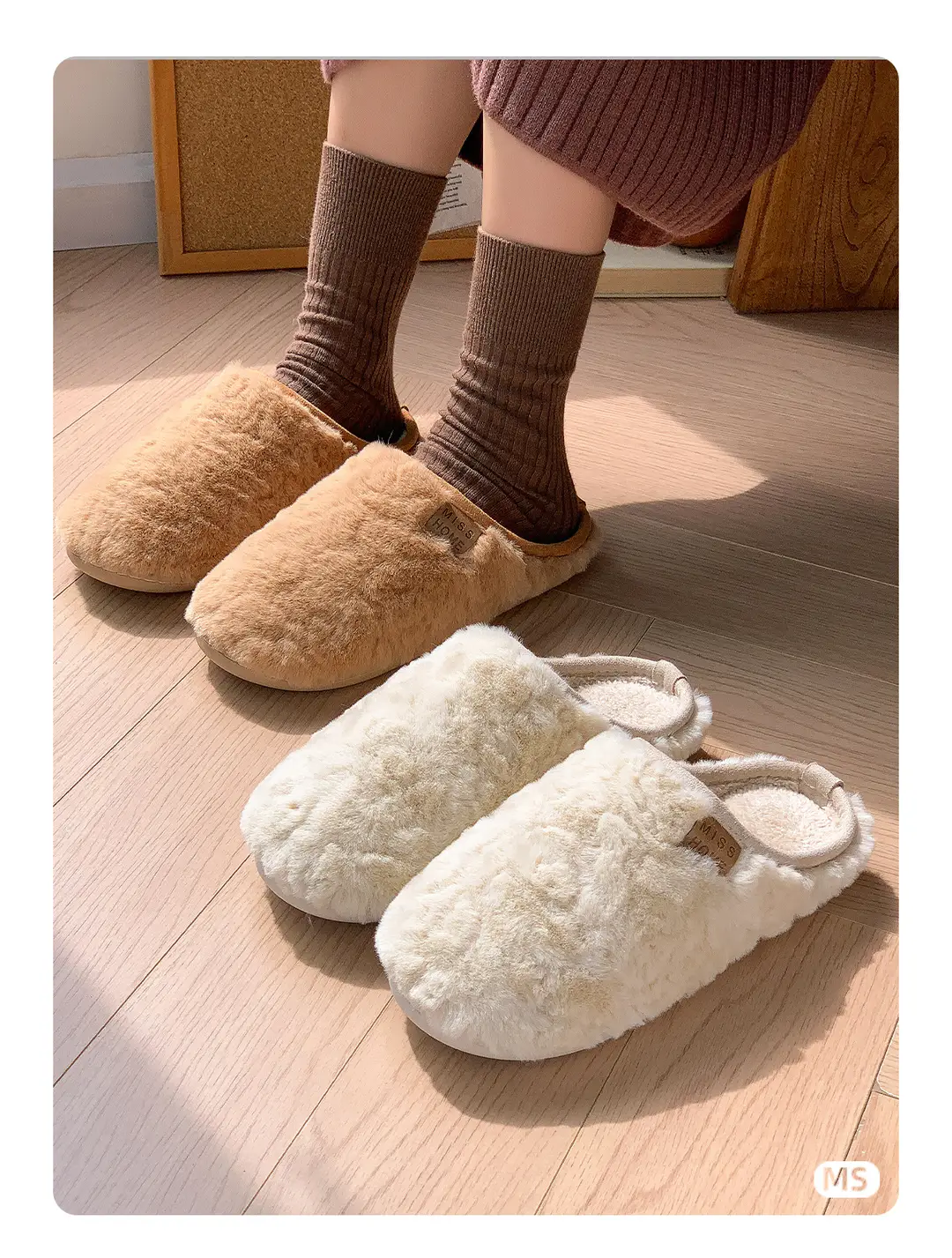New Simple Cotton Slippers for Women, Winter Plush Warm Couple Slippers, Soft-Soled Non-Slip Indoor Floor Slippers Wholesale — feature 3