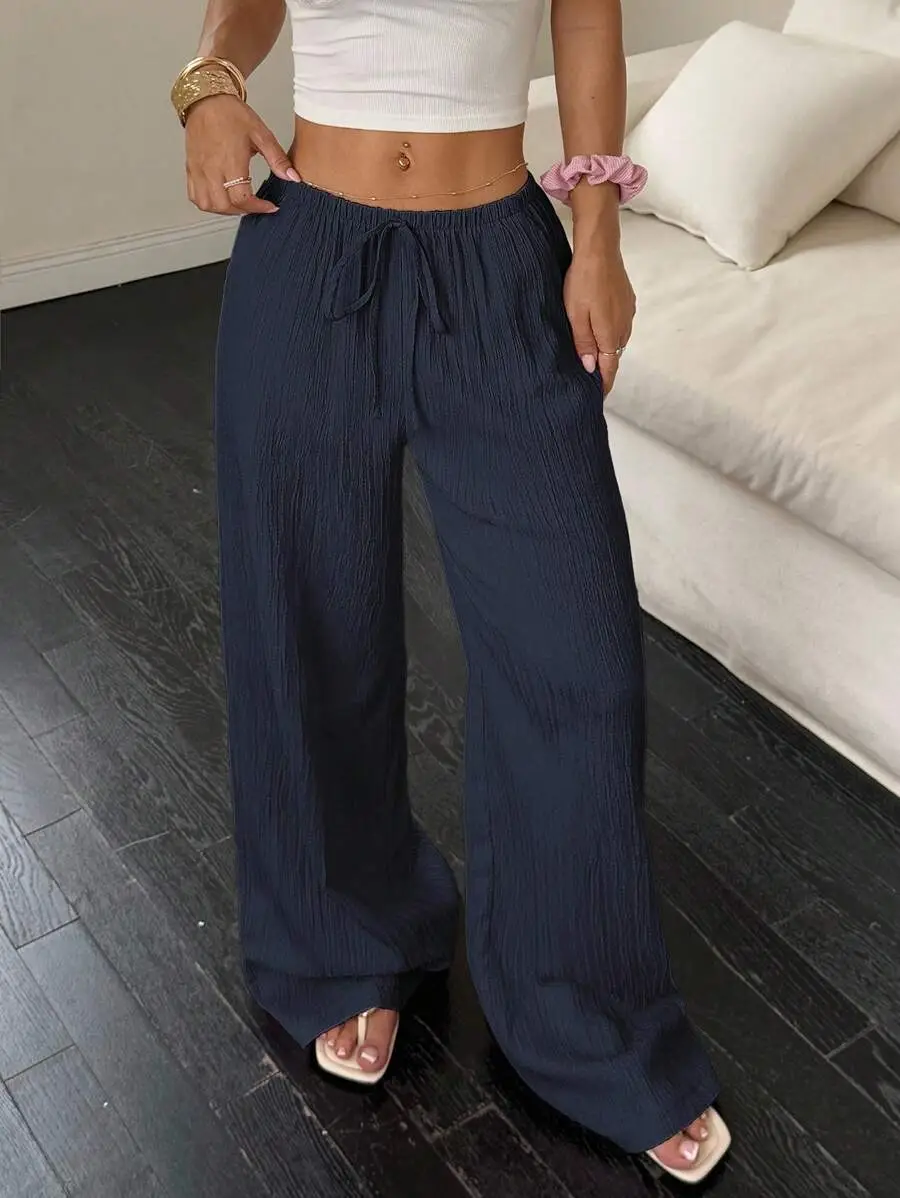 Maroon Wide Leg Pants for Women 2025 Autumn