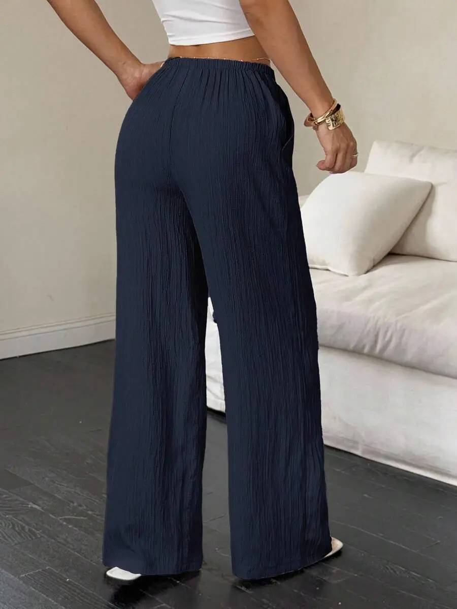 Maroon Wide Leg Pants for Women 2025 Autumn — feature 12