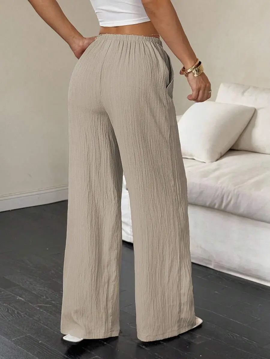 Maroon Wide Leg Pants for Women 2025 Autumn — feature 24