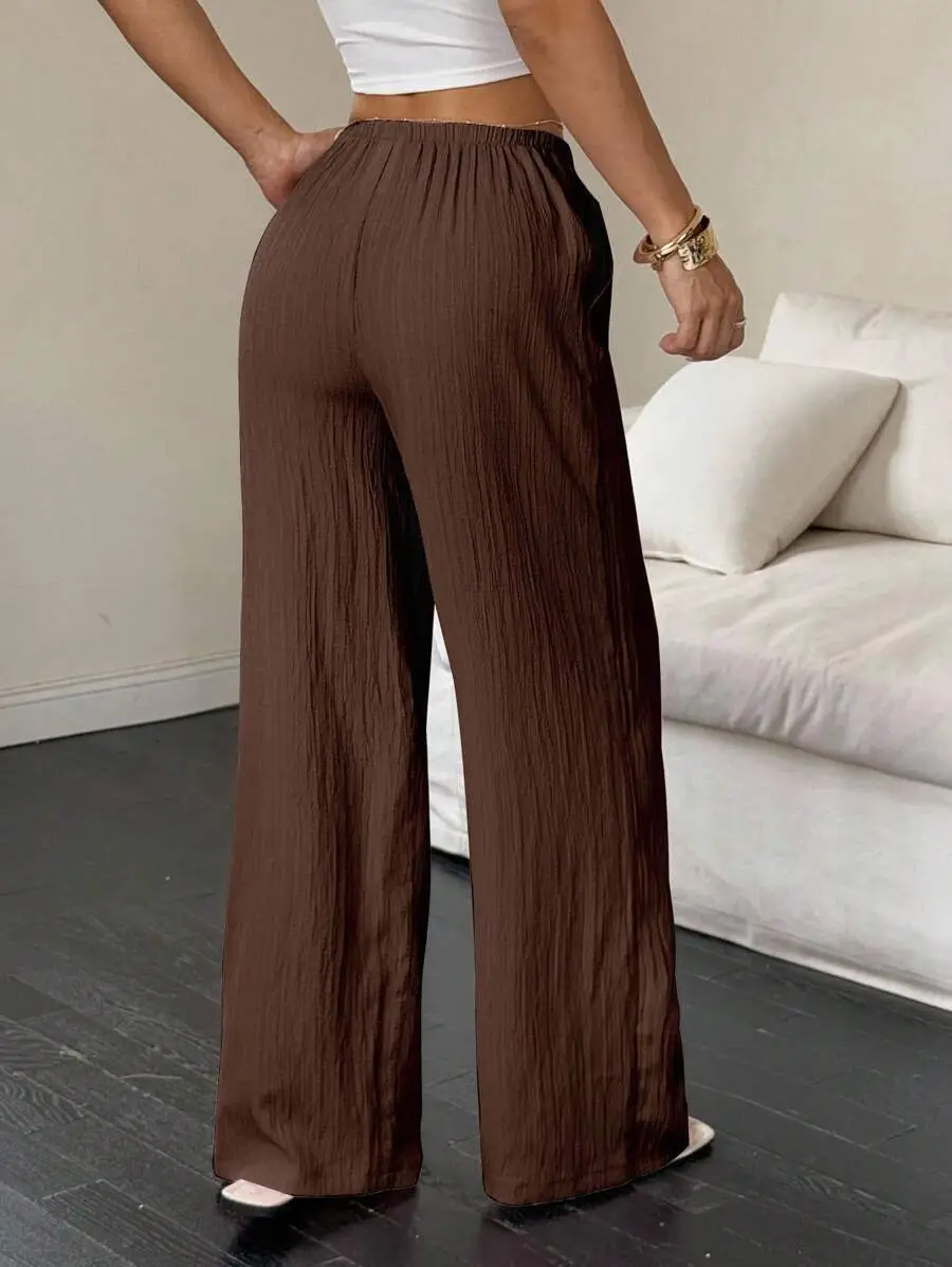 Maroon Wide Leg Pants for Women 2025 Autumn — feature 25