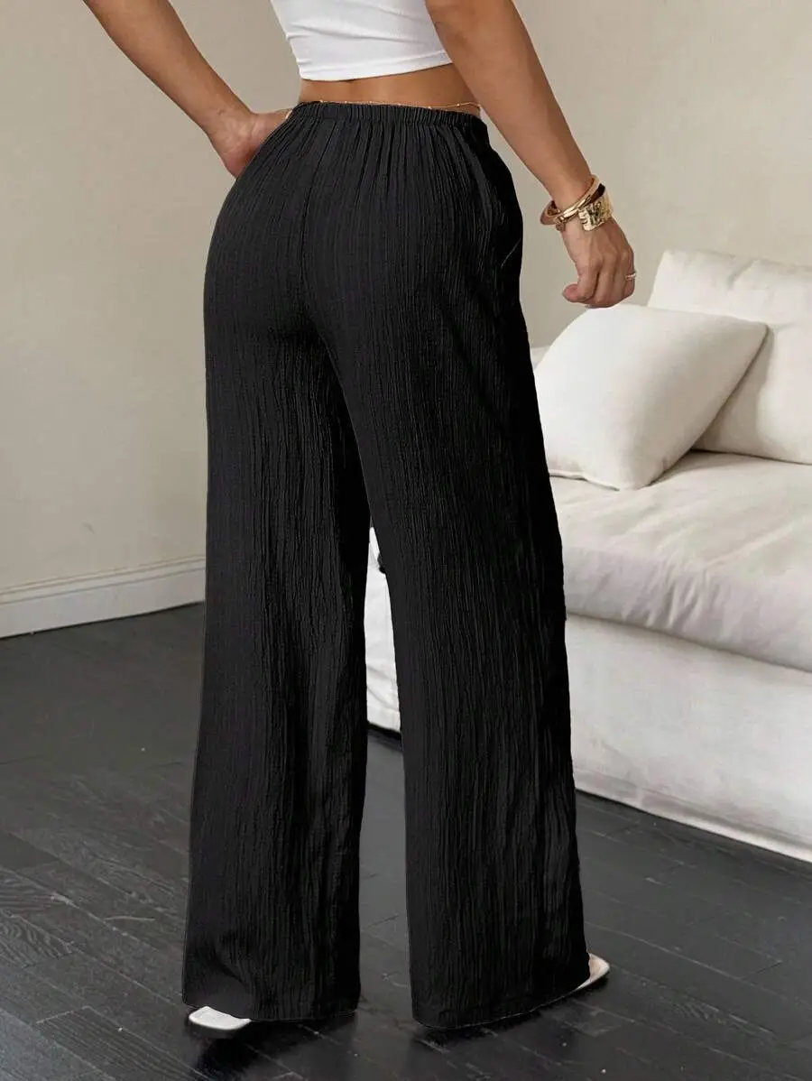 Maroon Wide Leg Pants for Women 2025 Autumn — feature 5