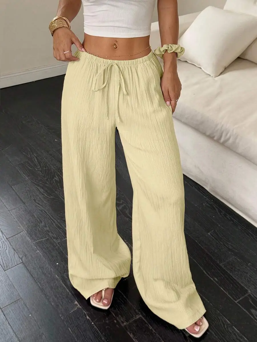 Maroon Wide Leg Pants for Women 2025 Autumn