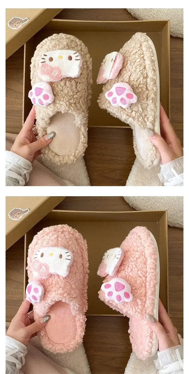 Cute Furry Cotton Slippers for Women Winter Warm — feature 19