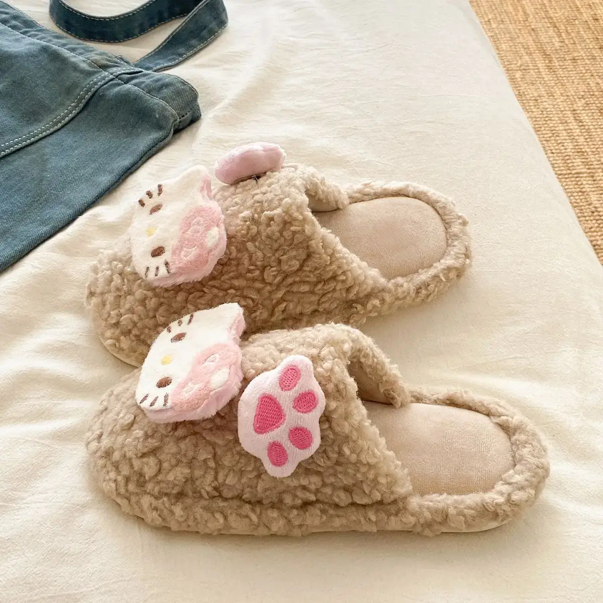 Cute Furry Cotton Slippers for Women Winter Warm — feature 22