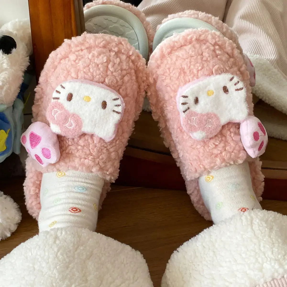 Cute Furry Cotton Slippers for Women Winter Warm — feature 26