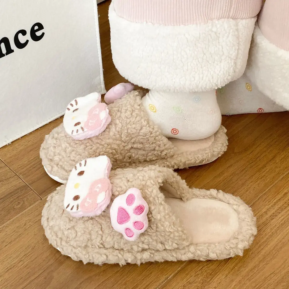 Cute Furry Cotton Slippers for Women Winter Warm — feature 34