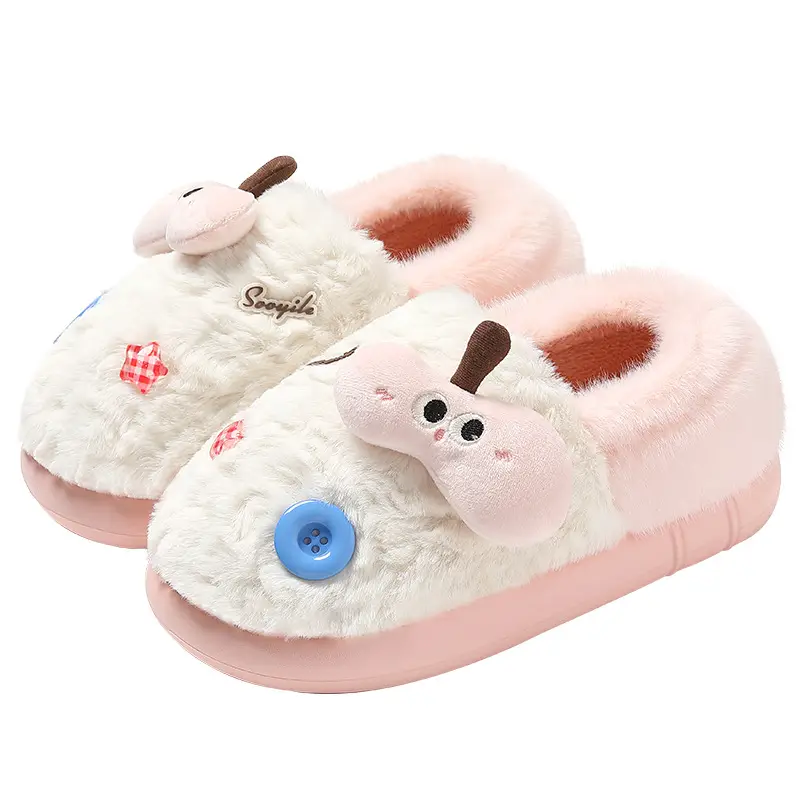 Cute Cotton Slippers with Heels for Women's Home Indoor Use Cartoon Warm Plush Non-Slip Wear-Resistant Soft Bottom Cotton Slippers for Women Wholesale - Image 8