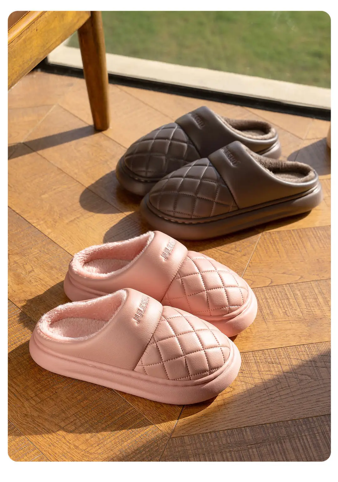 Waterproof Cotton Slippers for Women, Autumn and Winter 2025 New Model, Home Warm and Comfortable Thick-Soled Leather Cotton Shoes for Men, Indoor Non-Slip — feature 16
