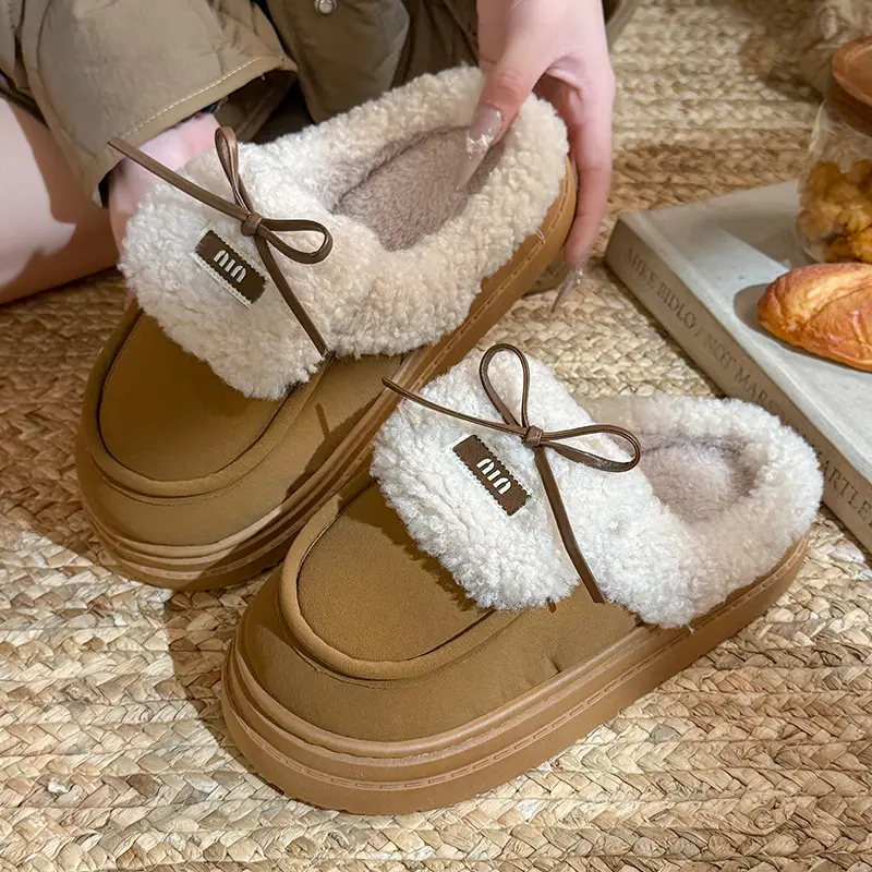 Women British Style Fleece Lined Loafers Winter Warm