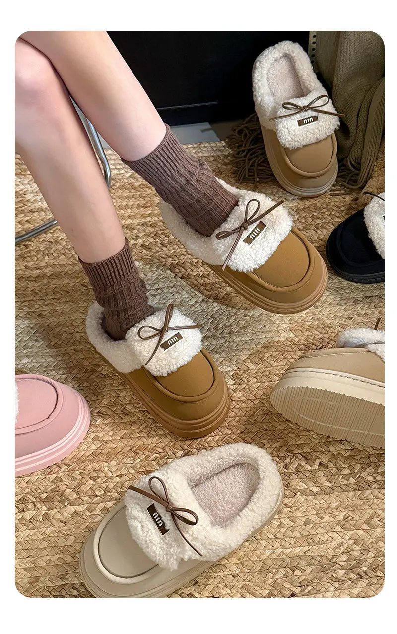 Women British Style Fleece Lined Loafers Winter Warm — feature 13