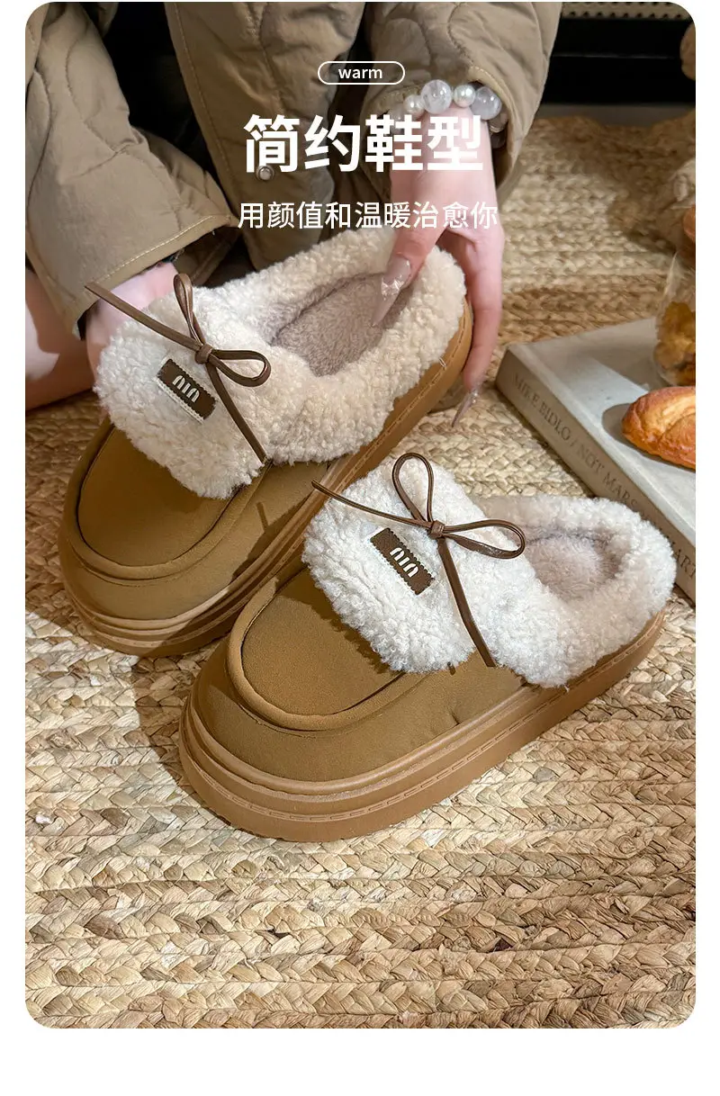 Women British Style Fleece Lined Loafers Winter Warm — feature 5