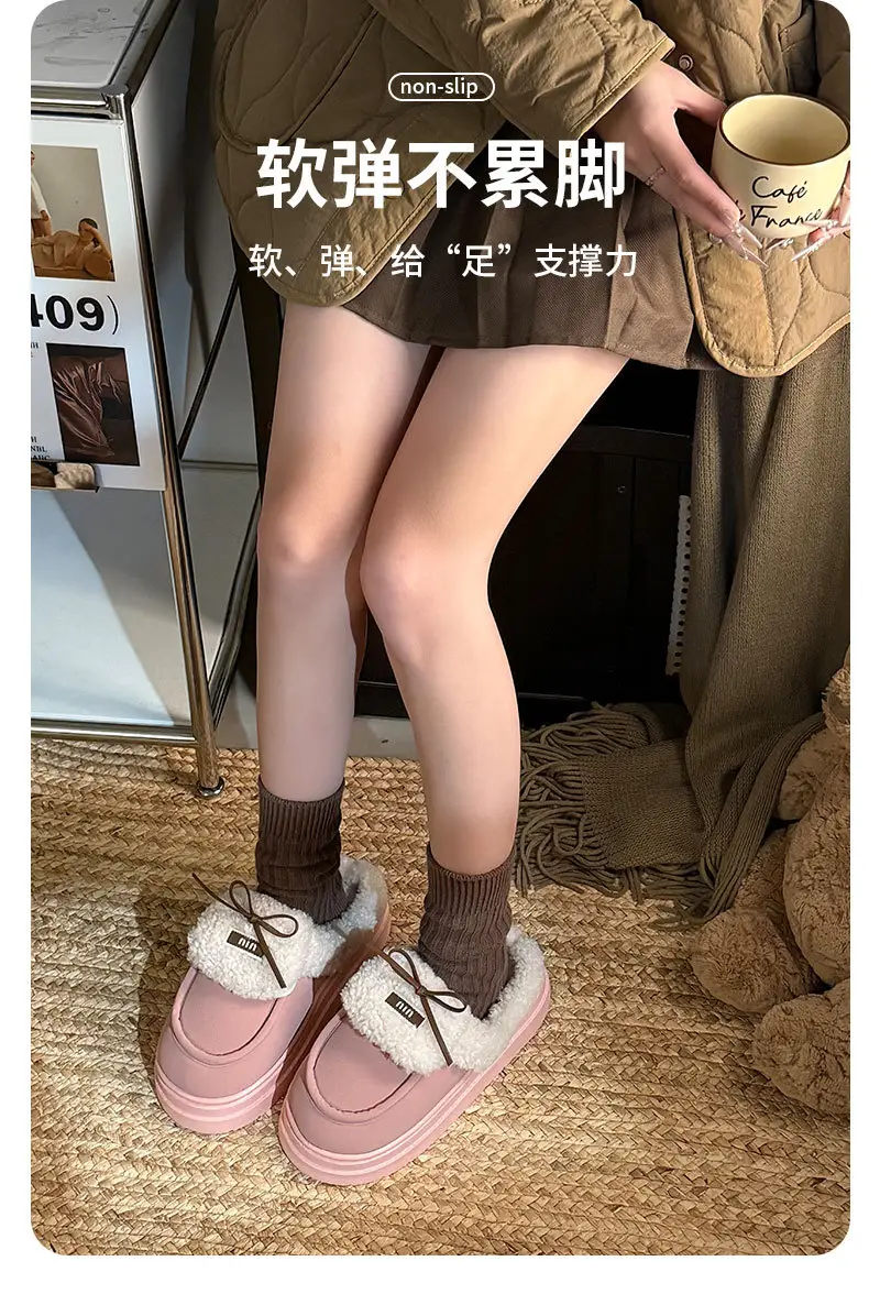 Women British Style Fleece Lined Loafers Winter Warm — feature 9