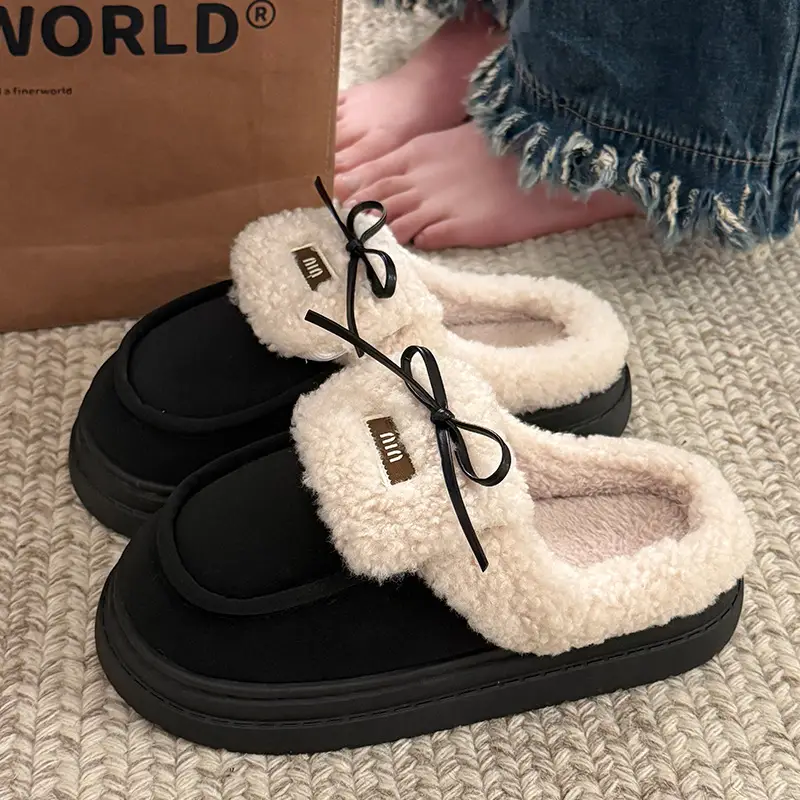 Women British Style Fleece Lined Loafers Winter Warm