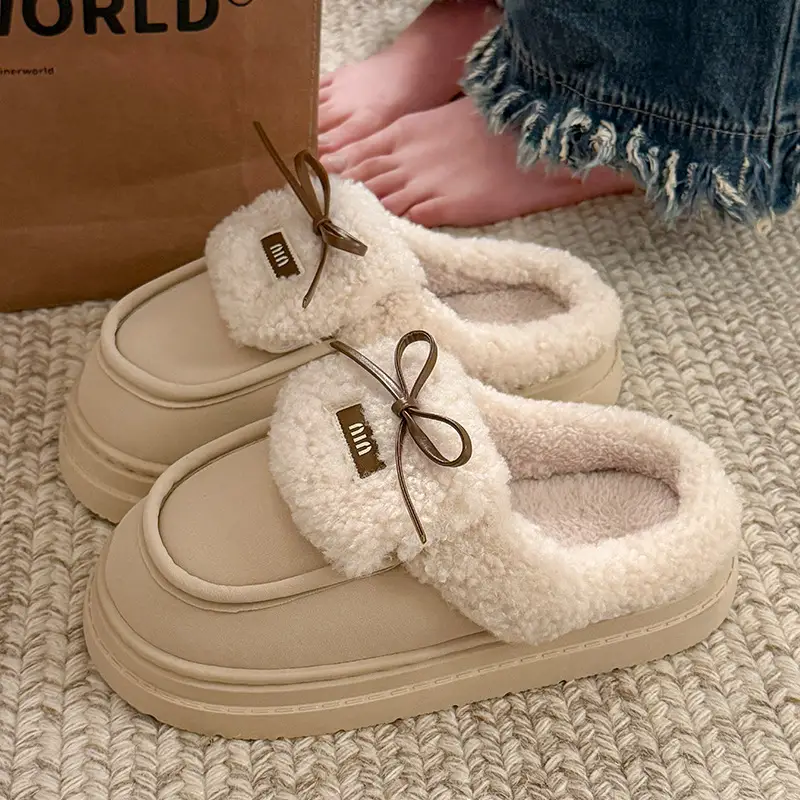 Women British Style Fleece Lined Loafers Winter Warm