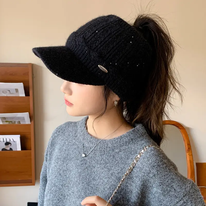 Korean Style Knitted Windproof Hat for Women - Image 9