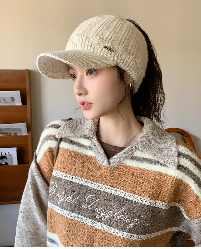 Korean Style Knitted Windproof Hat for Women — feature 1