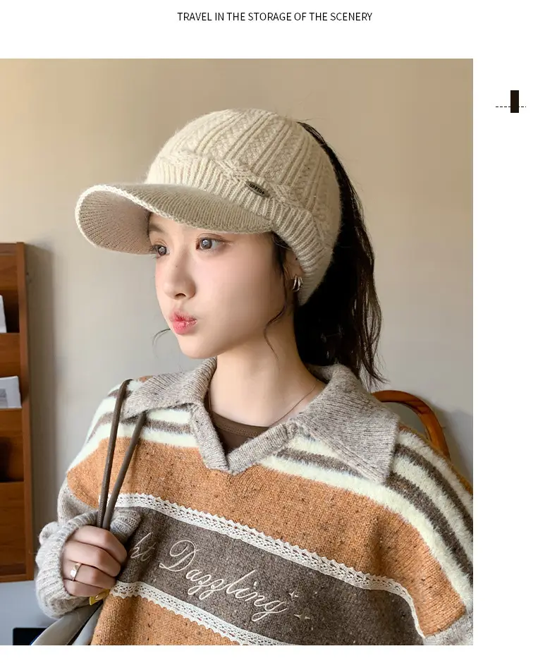 Korean Style Knitted Windproof Hat for Women — feature 12