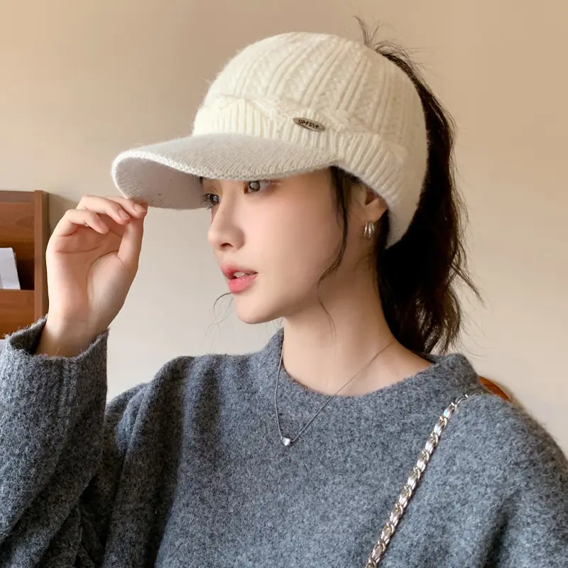 Korean Style Knitted Windproof Hat for Women - Image 2