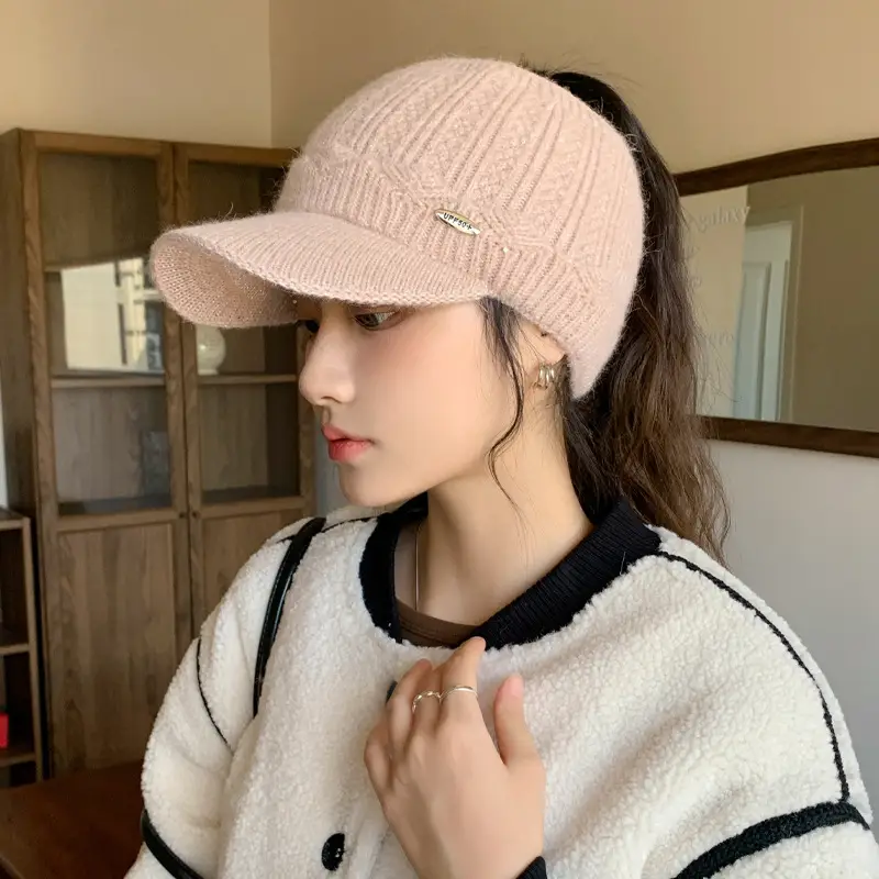 Korean Style Knitted Windproof Hat for Women - Image 3
