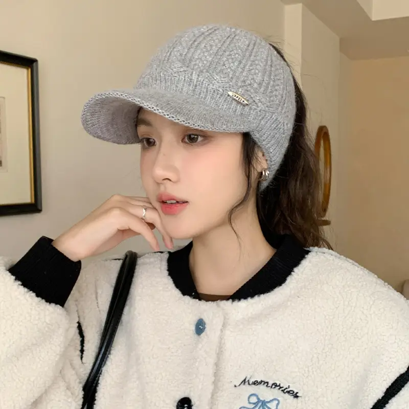 Korean Style Knitted Windproof Hat for Women - Image 5