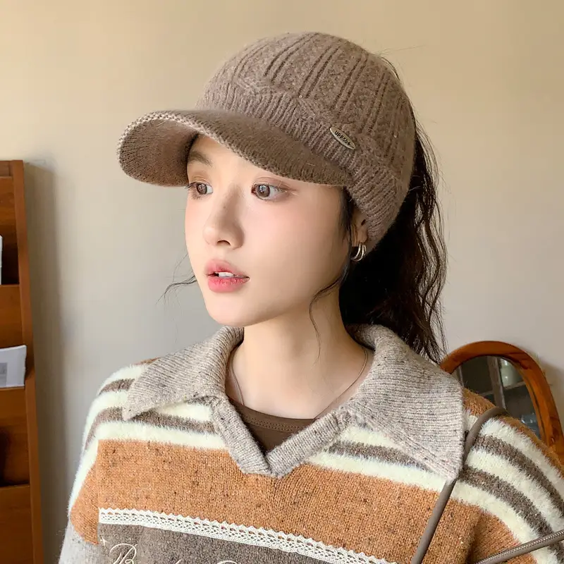Korean Style Knitted Windproof Hat for Women - Image 6