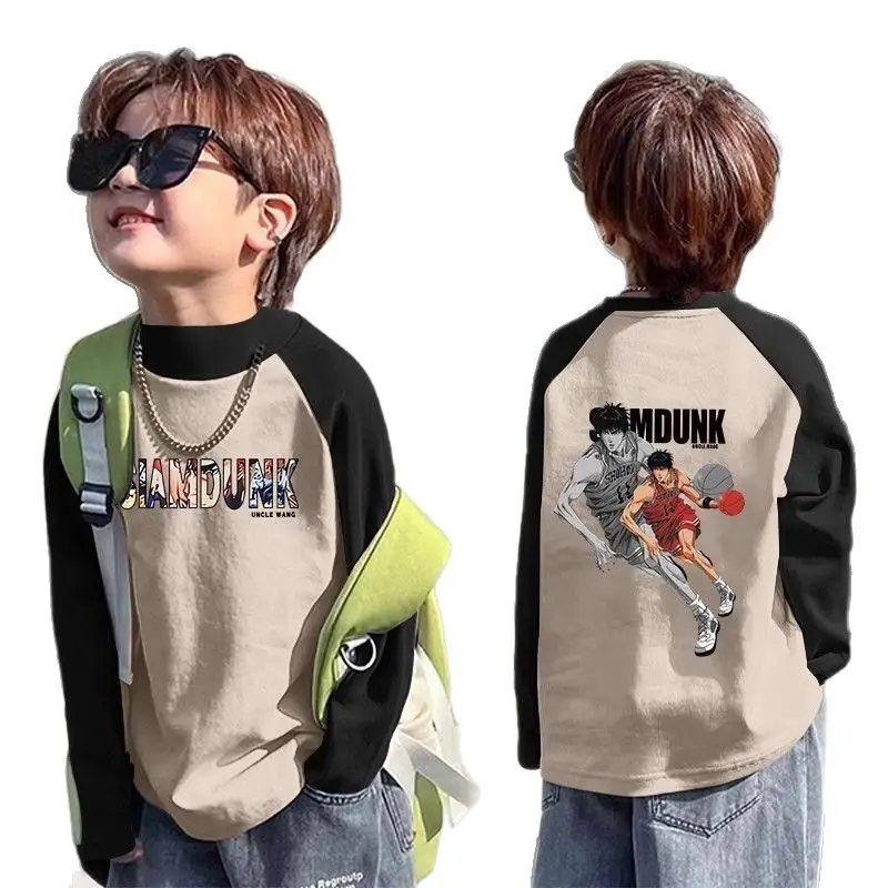 Boys Cotton Graphic T-Shirt Beige Black Mid Large