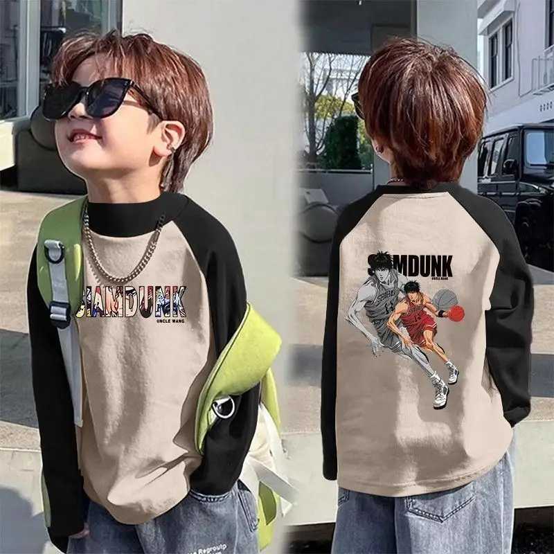 Boys Cotton Graphic T-Shirt Beige Black Mid Large