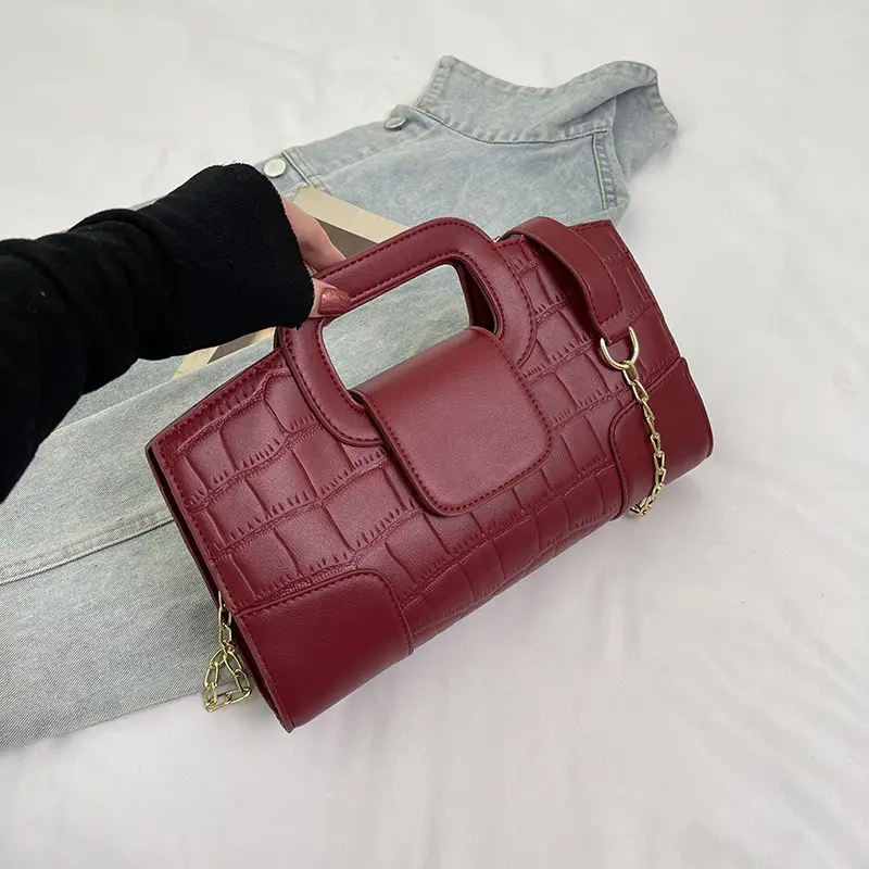 Red Croc Embroidered Crossbody Bag for Women - Image 2