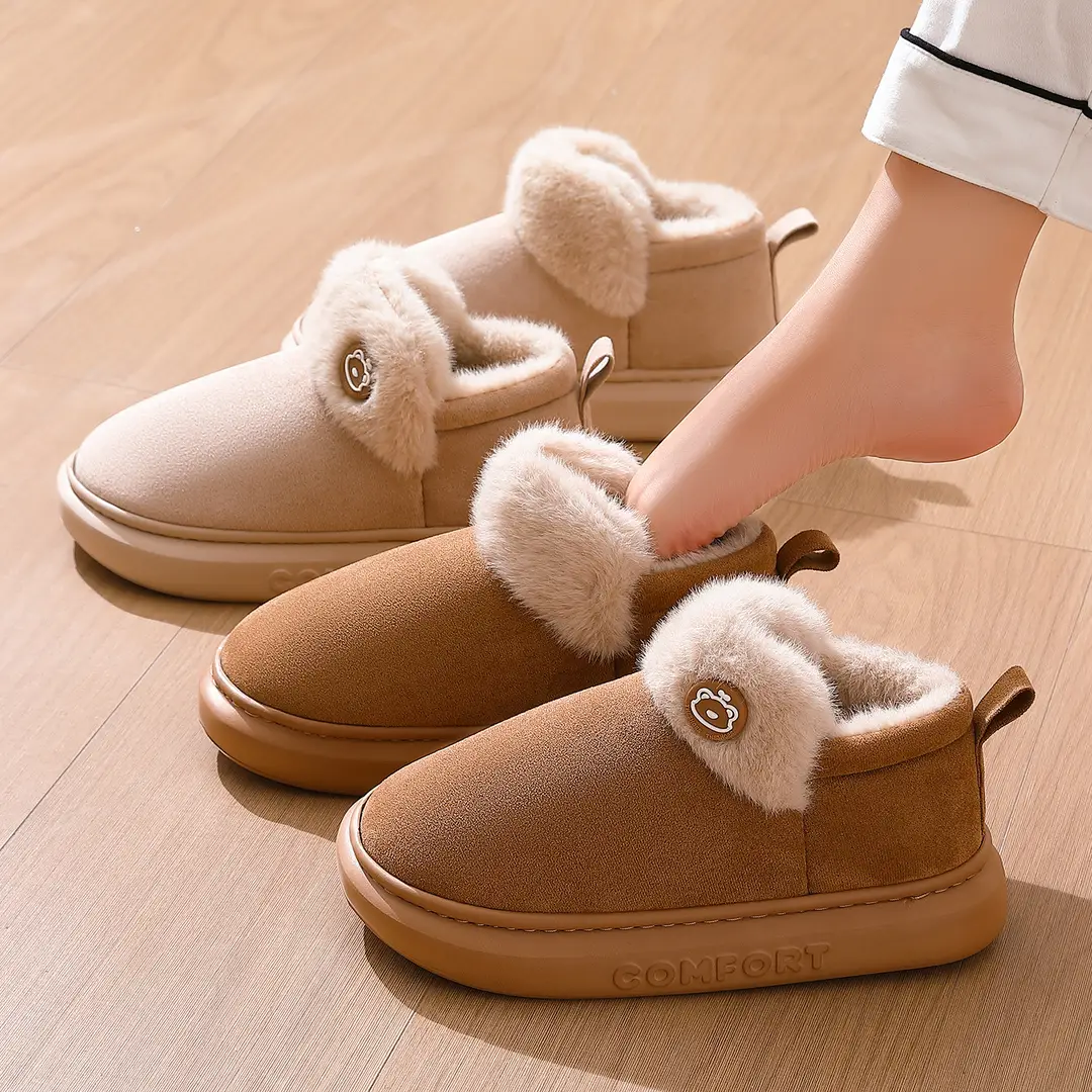 High-Top Cotton Slippers for Women, Winter Couple's Home and Outdoor Slippers, Autumn and Winter Fleece-Lined, Warm, Non-Slip, Closed-Back Cotton Shoes Wholesale - Image 5
