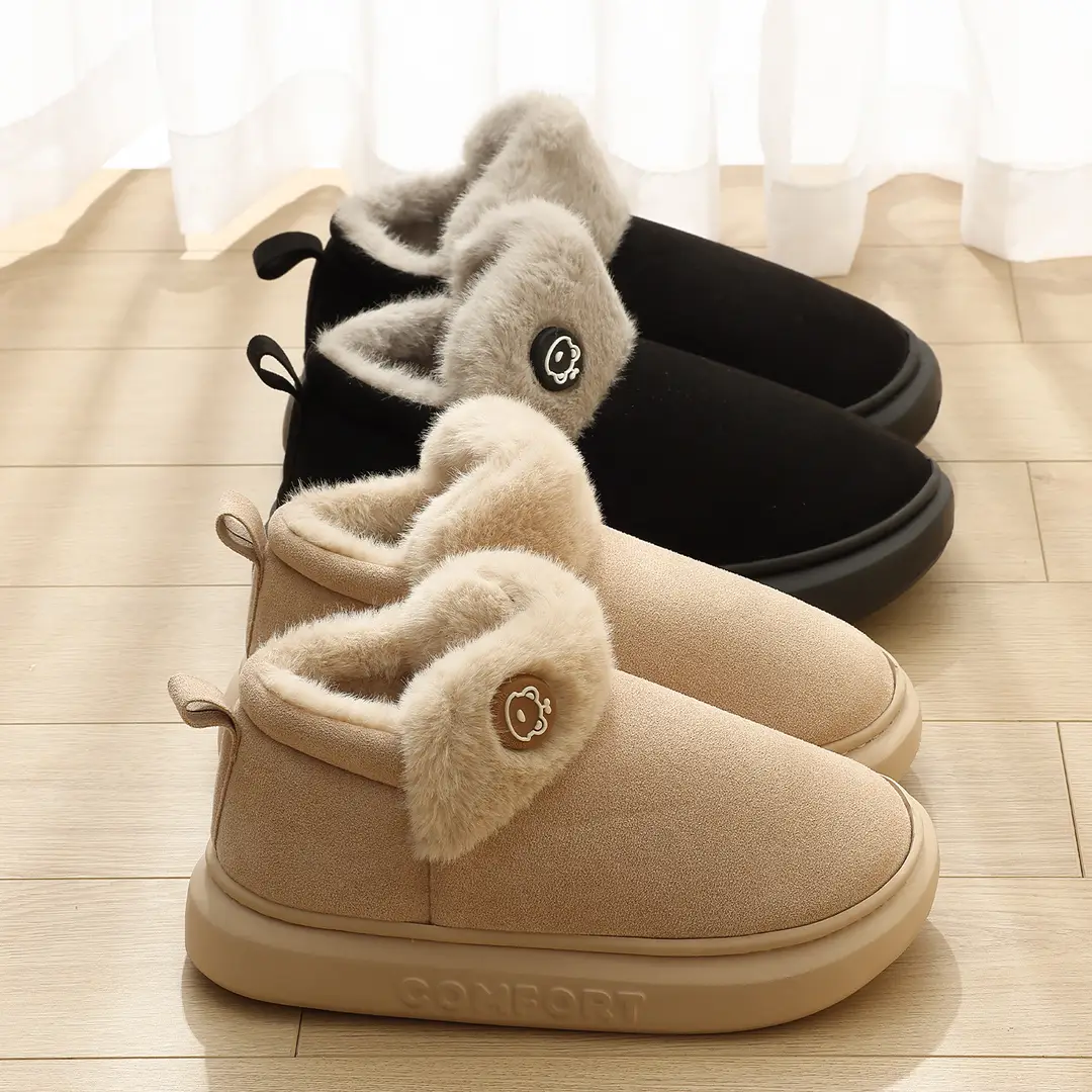 High-Top Cotton Slippers for Women, Winter Couple's Home and Outdoor Slippers, Autumn and Winter Fleece-Lined, Warm, Non-Slip, Closed-Back Cotton Shoes Wholesale - Image 6