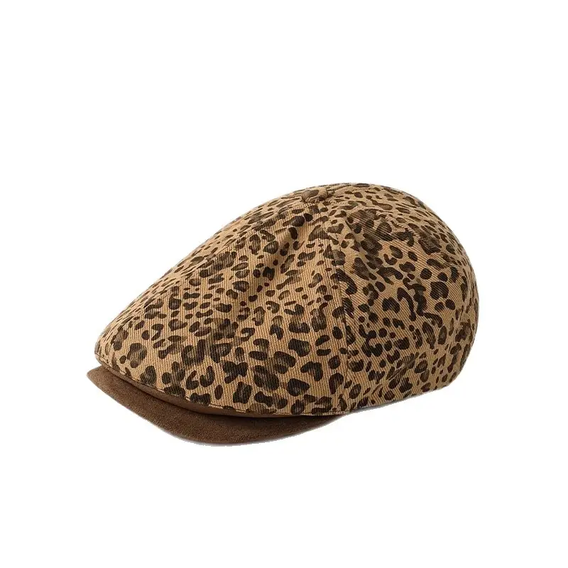 Women Leopard Print Forward Cap Autumn Winter - Image 8