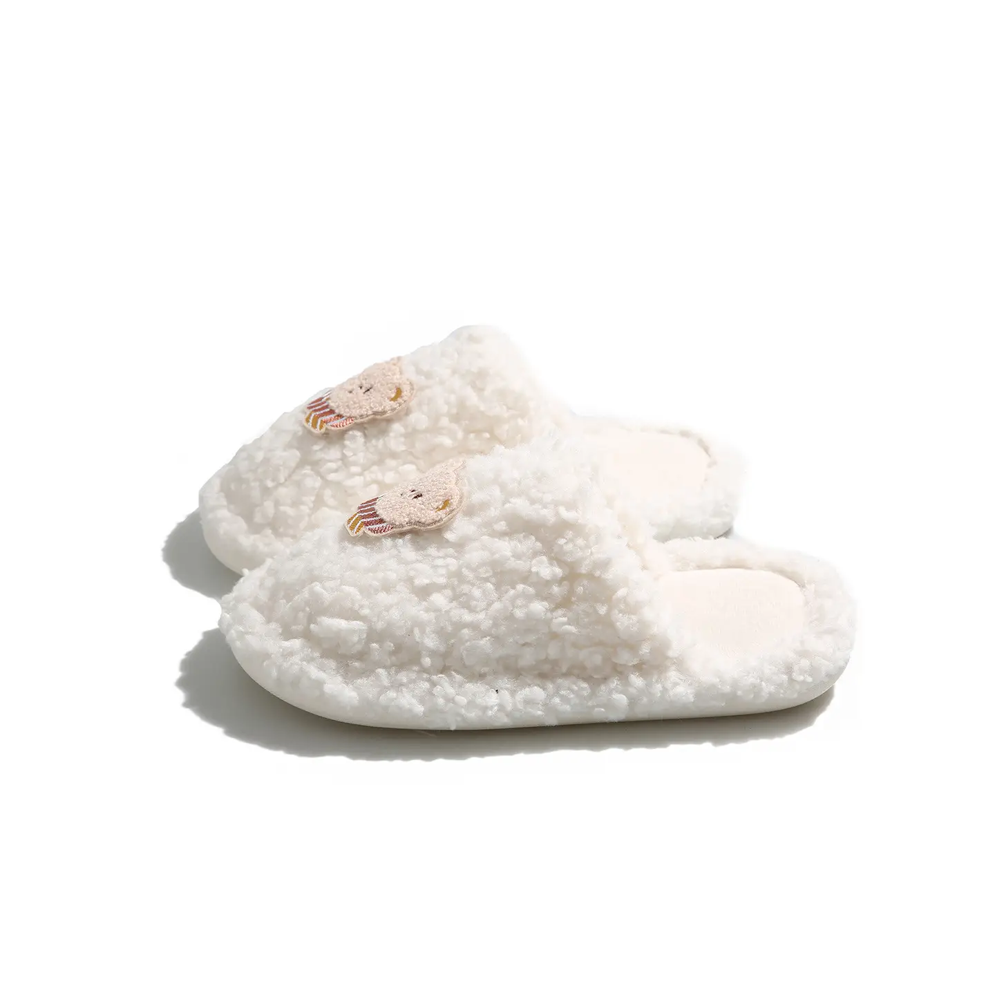 Winter Plush Cotton Cartoon Bear Slippers for Women - Image 8