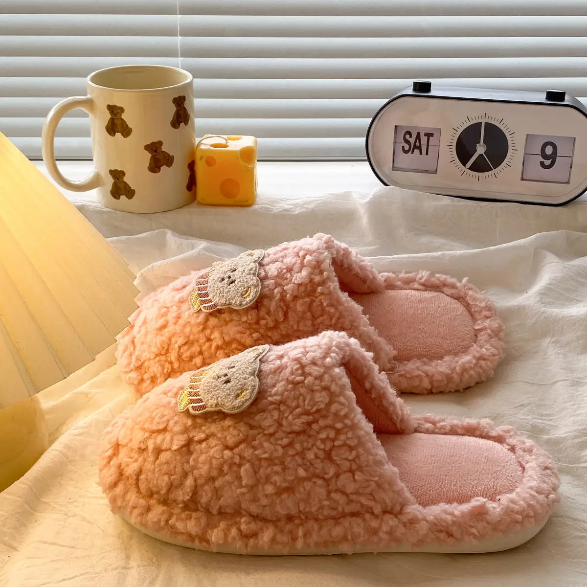 Winter Plush Cotton Cartoon Bear Slippers for Women — feature 36
