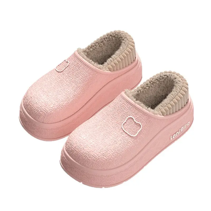 Cotton Slippers 2025 New Women's Autumn and Winter Indoor Home Bag Heel Eva Thick-Soled Plush Confinement Cotton Shoes Wholesale - Image 10