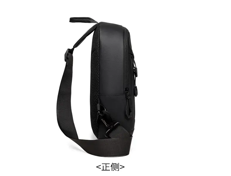 Men's Large Capacity Leather Film Crossbody Bag Black Blue — feature 22