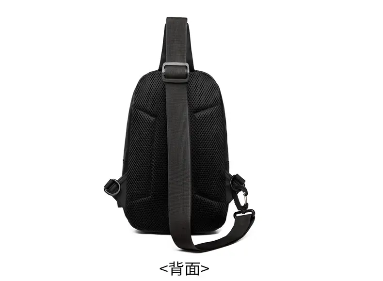 Men's Large Capacity Leather Film Crossbody Bag Black Blue — feature 23