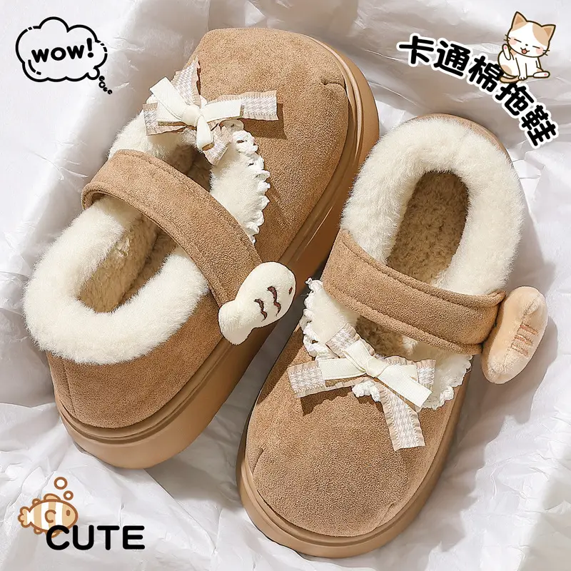 Big-Toe Cotton Slippers for Women, New Winter Style, Indoor and Outdoor Wear, Non-Slip, Plush, Warm, Women's Winter Cotton Shoes Wholesale - Image 6