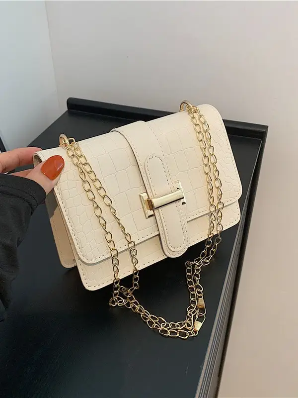 Black Chain Shoulder Bag for Women - Image 6