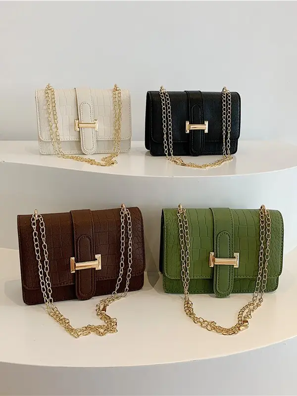 Black Chain Shoulder Bag for Women - Image 9