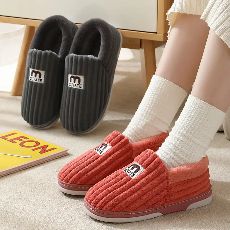 Autumn and Winter Cotton Slippers for Women New Winter Indoor Home Warm Anti-Slip Anti-Odor Furry Slippers for Men - Image 5