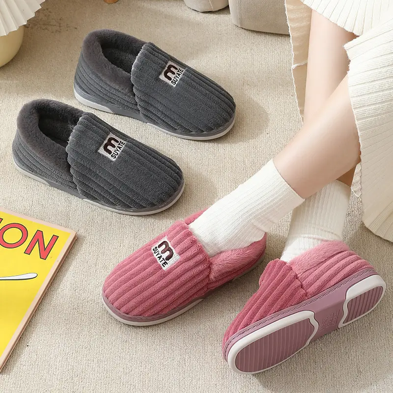 Autumn and Winter Cotton Slippers for Women New Winter Indoor Home Warm Anti-Slip Anti-Odor Furry Slippers for Men - Image 6